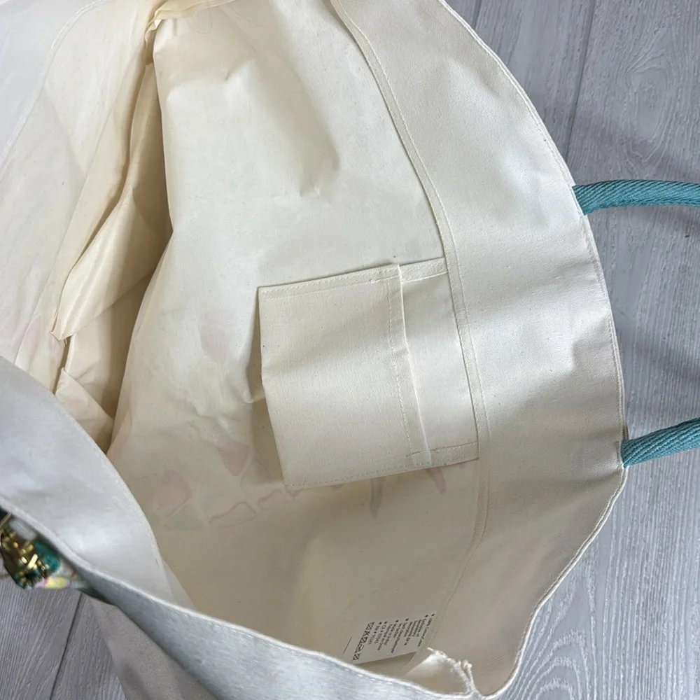 New X Large tote with zipper pouch , pineapple,